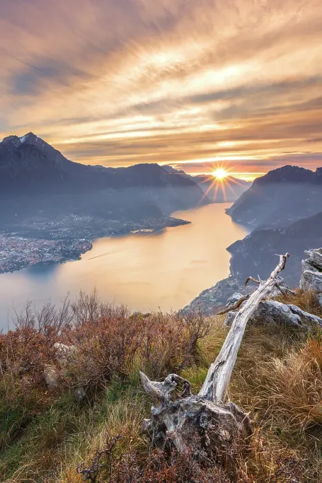 Framed Print : First ray of sunshine on lake Como (ramo Lecco). Barni, Como and Lecco province, Lombardy, Italy Framed Print : First ray of sunshine on lake Como (ramo Lecco). Barni, Como and Lecco province, Lombardy, Italy