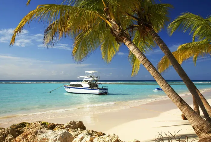 Framed Print : Fishing Boat, Oistins Bay, Barbados, West Indies Framed Print : Fishing Boat, Oistins Bay, Barbados, West Indies
