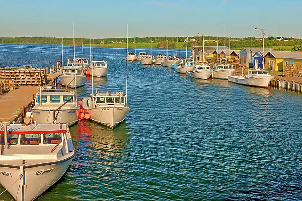 Fishing boats in coastal village North Lake, Prince Edward Island, Canada