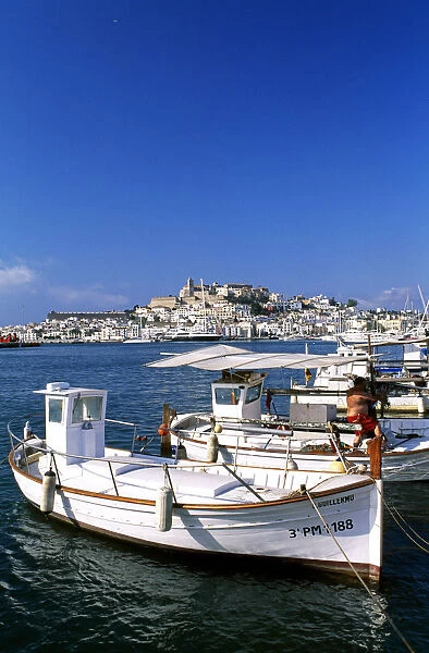 Fishing boats in the port of Ibiza-Town, Ibiza, Balearic Islands, Spain