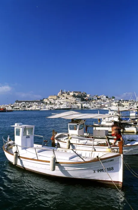 Framed Print : Fishing boats in the port of Ibiza-Town, Ibiza, Balearic Islands, Spain Framed Print : Fishing boats in the port of Ibiza-Town, Ibiza, Balearic Islands, Spain
