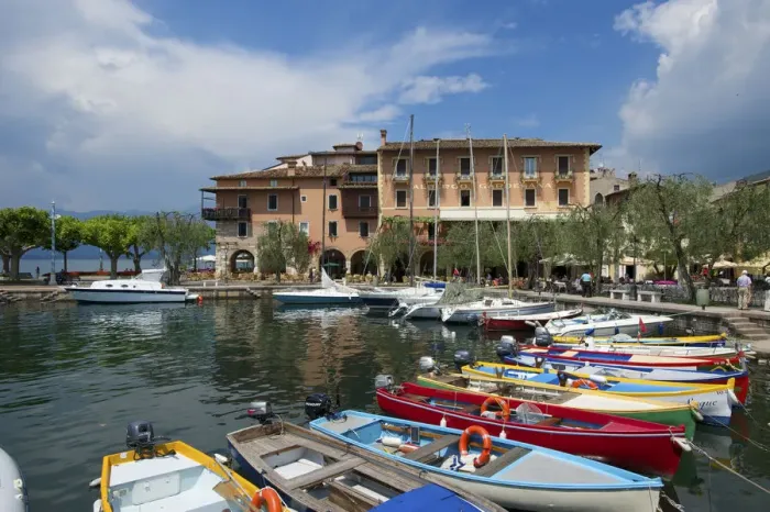 Framed Print : Fishing boats, Torri del Benaco, Lake Garda, Italy