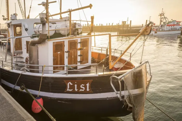 Framed Print : Fishing cutter in the port of List, Sylt, Schleswig-Holstein, Germany Framed Print : Fishing cutter in the port of List, Sylt, Schleswig-Holstein, Germany