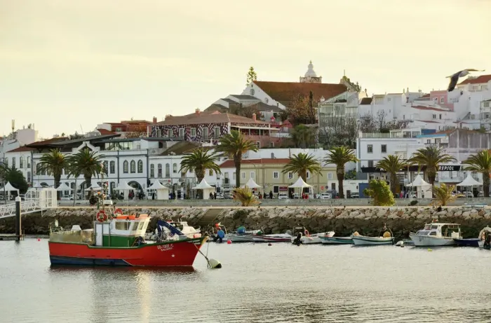 Framed Print : Fishing harbour of Lagos, Algarve. Portugal