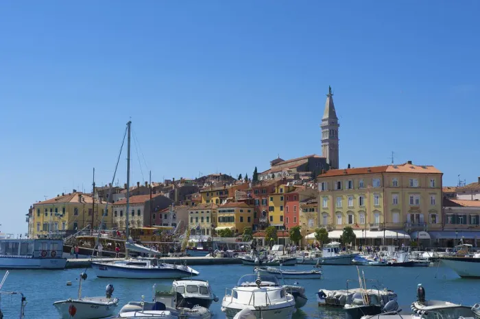 Framed Print : Fishing harbour, Rovinj, Istria, Croatia