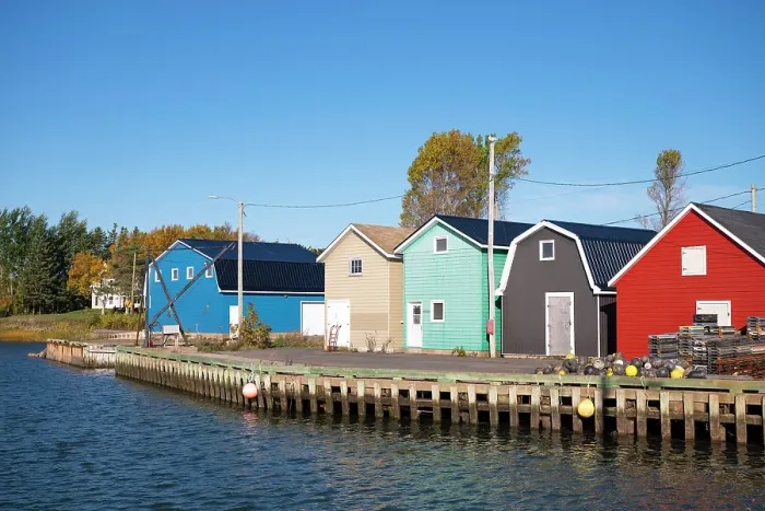 Framed Print : Fishing huts, Prince Edward Island, Canada, North America Framed Print : Fishing huts, Prince Edward Island, Canada, North America