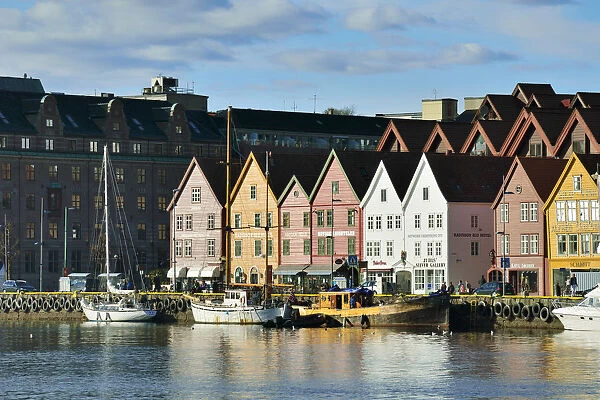 Fishing and trading wooden warehouses in the Bryggen District, a former counter of