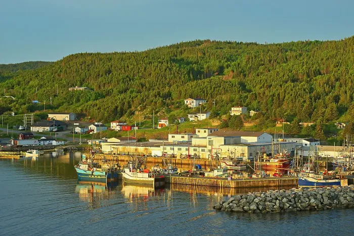 Framed Print : Fishing village in La Scie Harbour off the Atlantic Ocean. Baie Verte Peninsula. La Scie, Newfoundland & Labrador, Canada Framed Print : Fishing village in La Scie Harbour off the Atlantic Ocean. Baie Verte Peninsula. La Scie, Newfoundland & Labrador, Canada