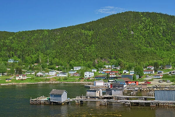 Fishing village and shoreline along White Bay. Baie Verte Peninsula. Newfoundland & Labrador, Canada