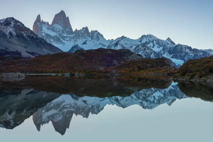 Framed Print : Fitzroy mountain at sunset reflectin in the Laguna Capri lake near El Chalten, Patagonia, Argentina Framed Print : Fitzroy mountain at sunset reflectin in the Laguna Capri lake near El Chalten, Patagonia, Argentina
