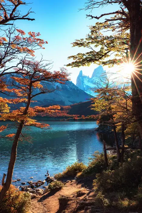 Framed Print : Fitzroy mountain at sunset reflectin in the Laguna Capri lake near El Chalten, Patagonia, Argentina Framed Print : Fitzroy mountain at sunset reflectin in the Laguna Capri lake near El Chalten, Patagonia, Argentina