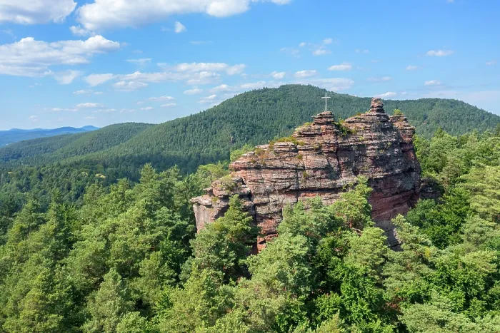 Framed Print : Fladensteine rocks near Bundenthal near Dahn, Palatinate Forest, Wasgau, Dahner Felsenland, Palatinate forest, Rhineland-Palatinate, Germany