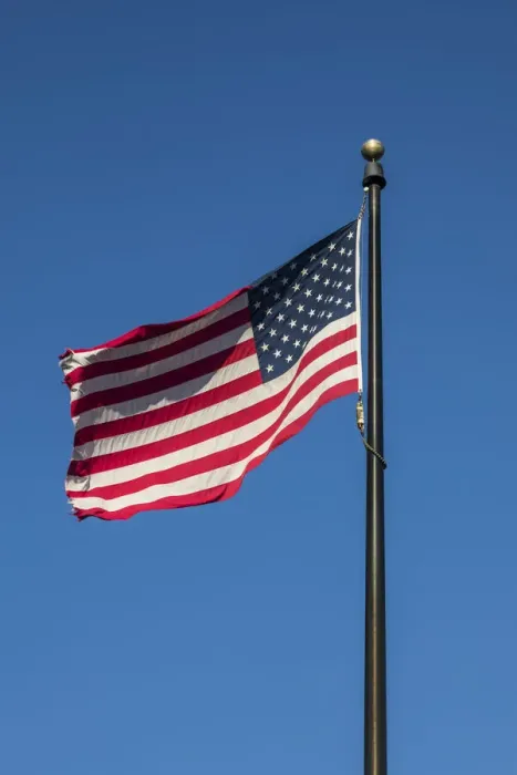 Framed Print : US Flag, Manhattan, New York City, USA Framed Print : US Flag, Manhattan, New York City, USA