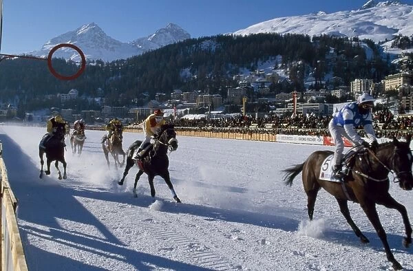 Flat racing on the frozen lake at St Moritz