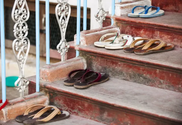 Framed Print : Flips flops outside monksaa dormitory, Mahagandayon Monastery, largest Buddhist monastery Framed Print : Flips flops outside monksaa dormitory, Mahagandayon Monastery, largest Buddhist monastery