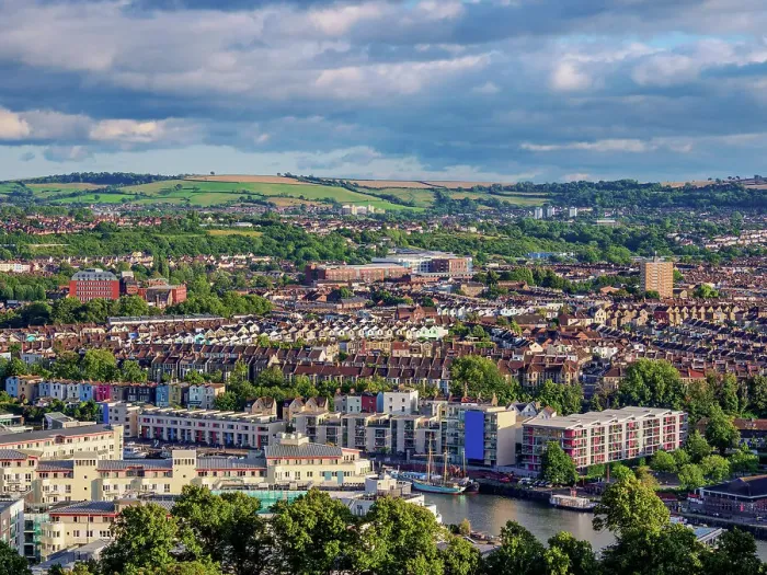 Framed Print : Floating Harbour seen from Cabot Tower in Brandon Hill Park, Bristol, England, United Kingdom Framed Print : Floating Harbour seen from Cabot Tower in Brandon Hill Park, Bristol, England, United Kingdom