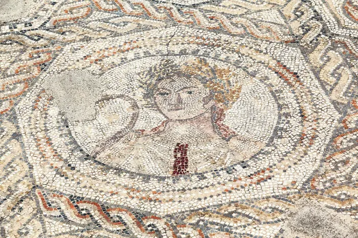 Framed Print : A floor mosaic in the ancient Roman ruins of Volubilis, near Meknes, Morocco Framed Print : A floor mosaic in the ancient Roman ruins of Volubilis, near Meknes, Morocco
