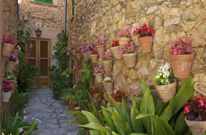 Framed Print : Floral Decoration on Facades, Valldemossa, Valldemosa, Majorca, Balearics, Spain Framed Print : Floral Decoration on Facades, Valldemossa, Valldemosa, Majorca, Balearics, Spain