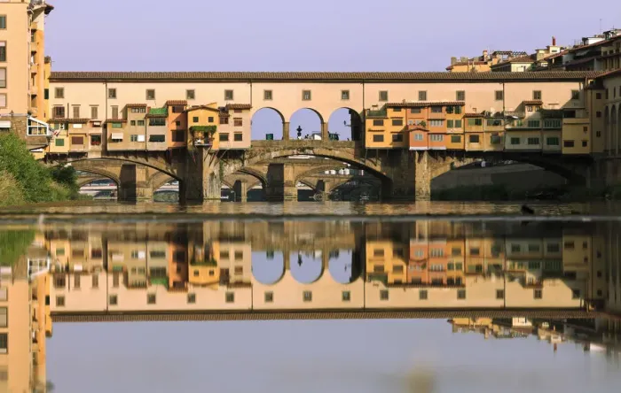 Framed Print : Florence, Tuscany, Italy. The Ponte Vecchio on the Arno River