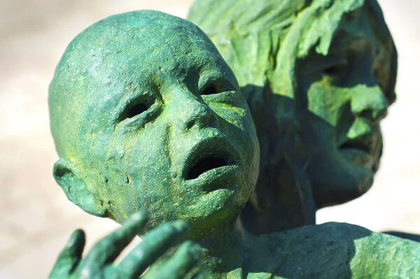 Florida, Miami Beach, Holocaust Memorial, Bronze Statue Of Child And Mother, A Sculpture