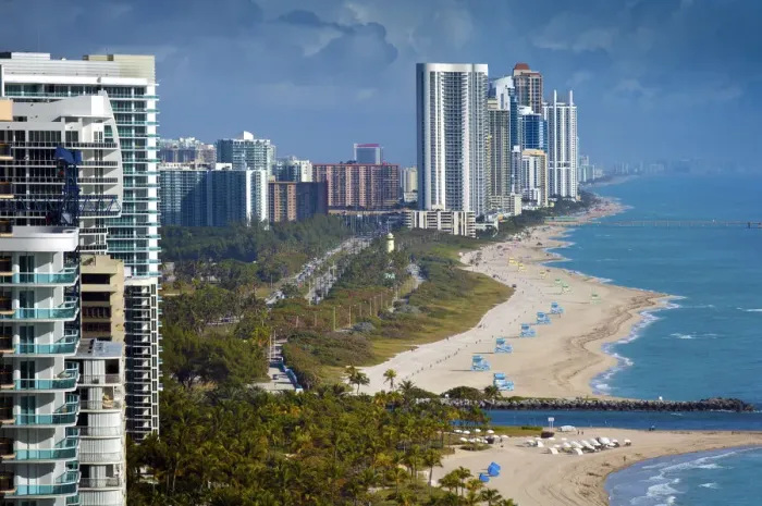 Framed Print : Florida, North Miami Beach, Bal Harbour Beach, Haulover Inlet Seperates Miami Beach Framed Print : Florida, North Miami Beach, Bal Harbour Beach, Haulover Inlet Seperates Miami Beach