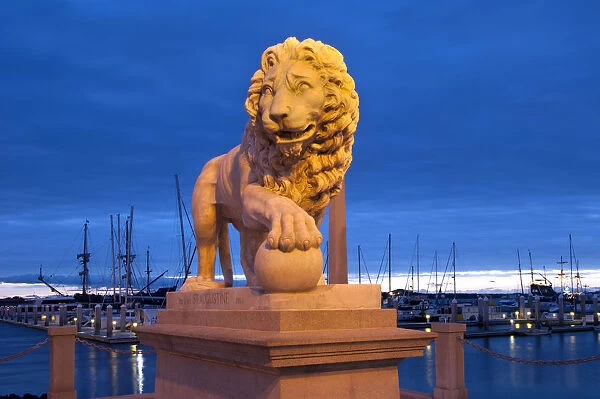 Florida, Saint Augustine, Bridge Of Lions, Medici Lion, Marble, National Register