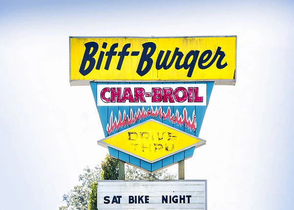 Florida, Saint Petersburg, Bif-Burger Sign, Retro 1950's Restaurant, Drive-In, Roadside