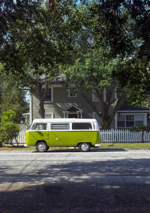 Framed Print : Florida, Saint Petersburg, Old Southeast Neighborhood, Pinellas County, Classic Volkswagen