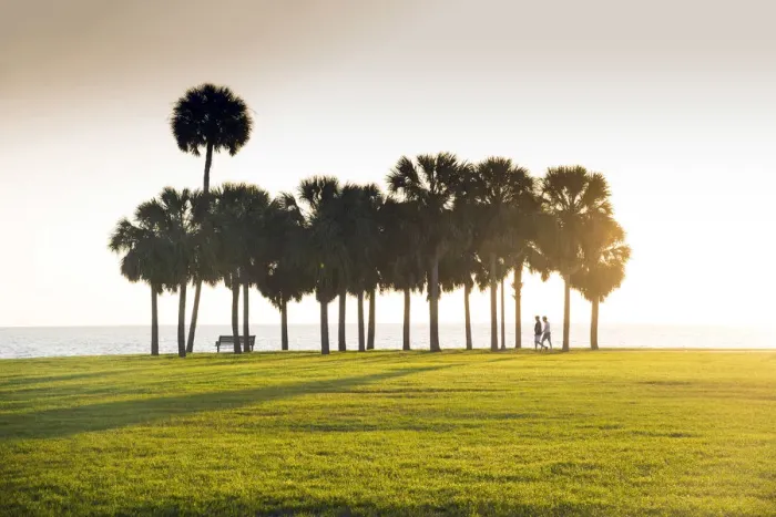 Framed Print : Florida, Saint Petersburg, Pinellas County, Sunrise, Vinoy Park, Waterfront, Tampa Bay Framed Print : Florida, Saint Petersburg, Pinellas County, Sunrise, Vinoy Park, Waterfront, Tampa Bay