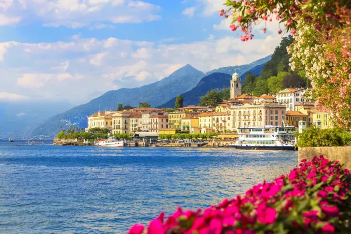 Framed Print : Flowering on the lake side of Bellagio, Province of Como, Como Lake, Lombardy, Italy Framed Print : Flowering on the lake side of Bellagio, Province of Como, Como Lake, Lombardy, Italy