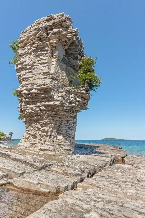 Framed Print : Flowerpot Island in Georgian Bay in Fathom Five National Marine Park on the Niagara Escarment in Tobermory, Ontario, Canada Framed Print : Flowerpot Island in Georgian Bay in Fathom Five National Marine Park on the Niagara Escarment in Tobermory, Ontario, Canada