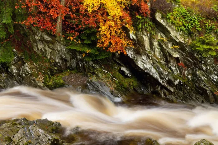Framed Print : Flowing Stream in Autumn, Glen Bruar, Tayside Region, Scotland Framed Print : Flowing Stream in Autumn, Glen Bruar, Tayside Region, Scotland