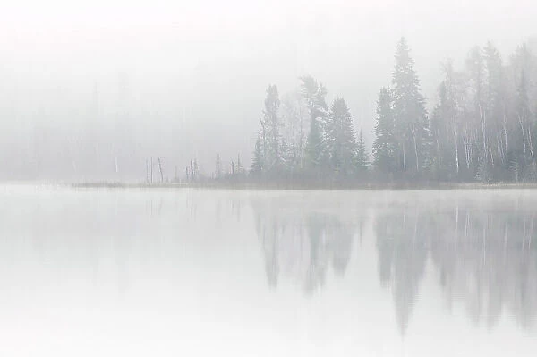 FOg on a northern lake Longlac Ontario, Canada