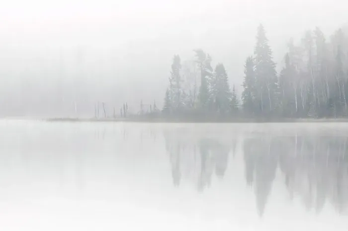 Framed Print : FOg on a northern lake Longlac Ontario, Canada Framed Print : FOg on a northern lake Longlac Ontario, Canada