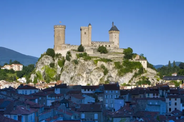Framed Print : Foix Castle, Foix, Ariege, Ariege, Midi-Pyrenees, France Framed Print : Foix Castle, Foix, Ariege, Ariege, Midi-Pyrenees, France