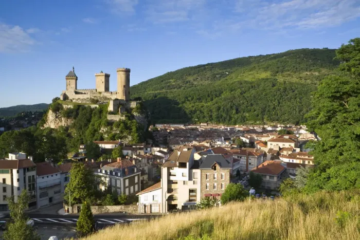 Framed Print : Foix Castle, Foix, Ariege, Midi-Pyrenees, France