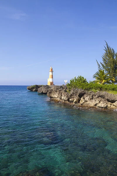 Folly Point Lighthouse, Port Antonio, Portland Parish, Jamaica, Caribbean