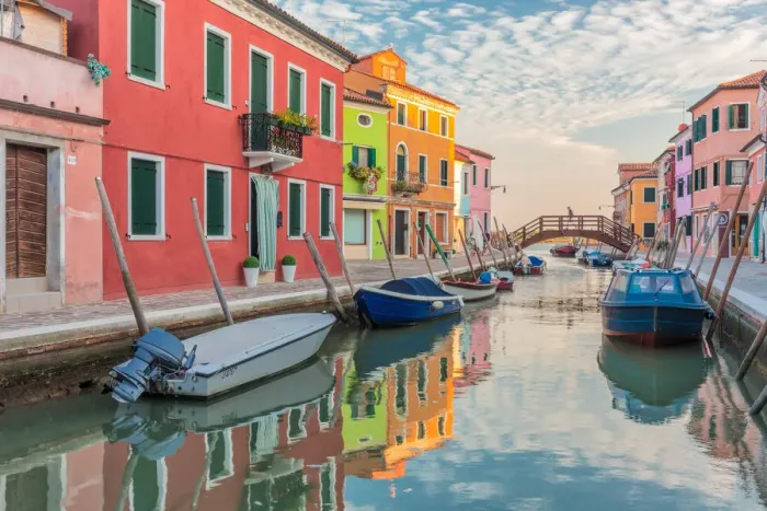 Framed Print : Fondamenta Pontinello and its bridge, Burano, Venice, Veneto, Italy Framed Print : Fondamenta Pontinello and its bridge, Burano, Venice, Veneto, Italy
