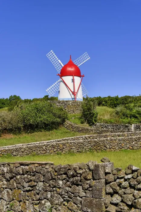 Framed Print : Fontes traditional windmill. Graciosa island, Azores islands. Portugal Framed Print : Fontes traditional windmill. Graciosa island, Azores islands. Portugal