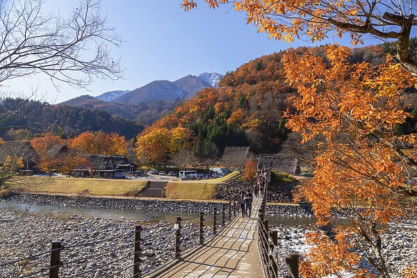 Footbridge of Ogimachi (UNESCO World Heritage Site), Shirakawa-go, Toyama Prefecture