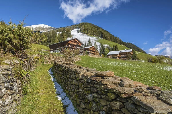 Footpath to old mountain farms in Innervillgraten, Villgraten valley, East Tyrol, Austria