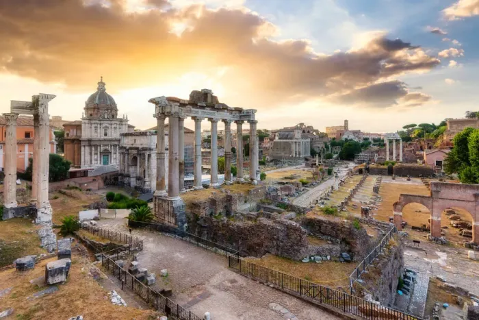 Framed Print : Fori Imperiali (Roman Forum) from the Campidoglio at sunrise Framed Print : Fori Imperiali (Roman Forum) from the Campidoglio at sunrise