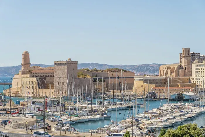 Framed Print : Fort Saint Jean and The Old Port or Vieux Port of Marseille, Marseille, Provence Alpes Cote d'Azur, Bouches du Rhone, France Framed Print : Fort Saint Jean and The Old Port or Vieux Port of Marseille, Marseille, Provence Alpes Cote d'Azur, Bouches du Rhone, France