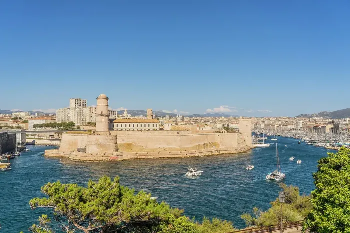 Framed Print : Fort Saint Jean and The Old Port or Vieux Port of Marseille, Marseille, Provence Alpes Cote d'Azur, Bouches du Rhone, France Framed Print : Fort Saint Jean and The Old Port or Vieux Port of Marseille, Marseille, Provence Alpes Cote d'Azur, Bouches du Rhone, France