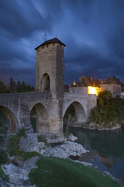 Fortified Bridge over the Gave de Pau, Orthez, Pyrenees-Atlantiques, Aquitaine, France