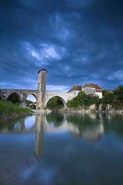 Fortified Bridge over the Gave de Pau, Orthez, Pyrenees-Atlantiques, France