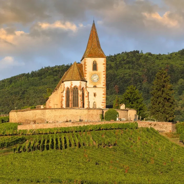 Framed Print : Fortified church of Saint Jacques, Hunawihr, Alsace, Alsatian Wine Route, Haut-Rhin Framed Print : Fortified church of Saint Jacques, Hunawihr, Alsace, Alsatian Wine Route, Haut-Rhin