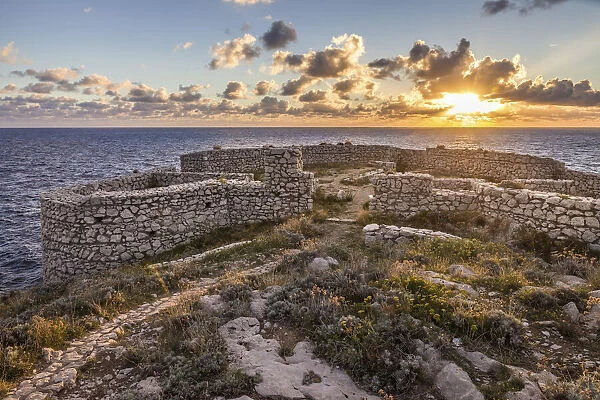 Fortino di Mesola at Punta Campetiello, Capri, Gulf of Naples, Campania, Italy