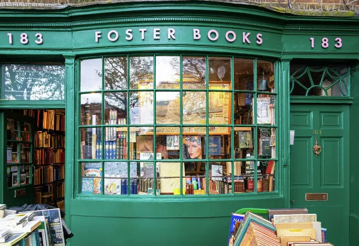 Framed Print : Foster Books, a book shop in Chiswick, London, England Framed Print : Foster Books, a book shop in Chiswick, London, England