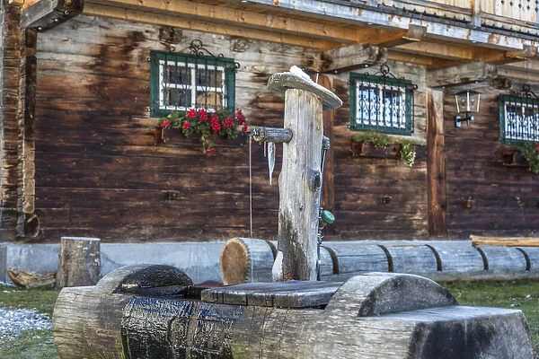 Fountain on the Alp Unterstalleralm, Innervillgraten, Villgraten valley, East Tyrol
